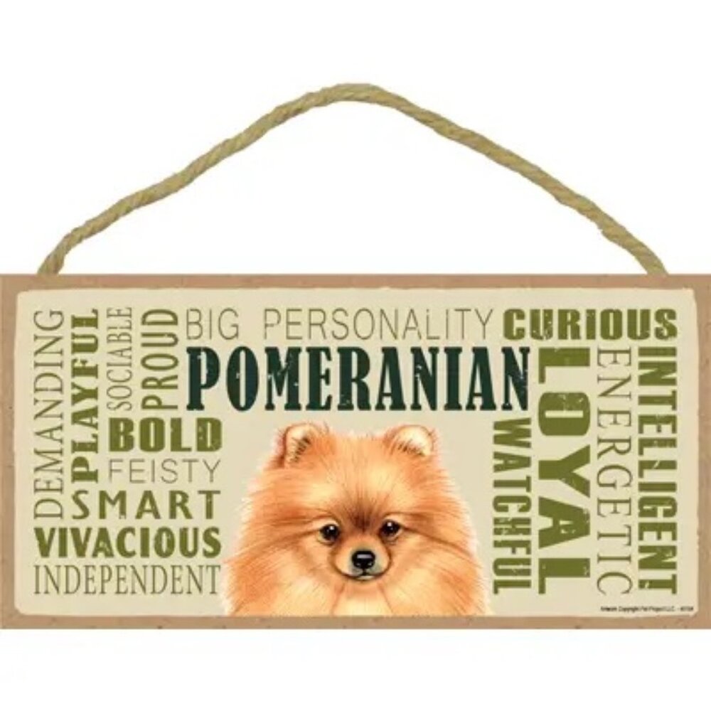 Pomeranian Dog Breed Wood Plaque Sign 8 5" x 10"  Gift